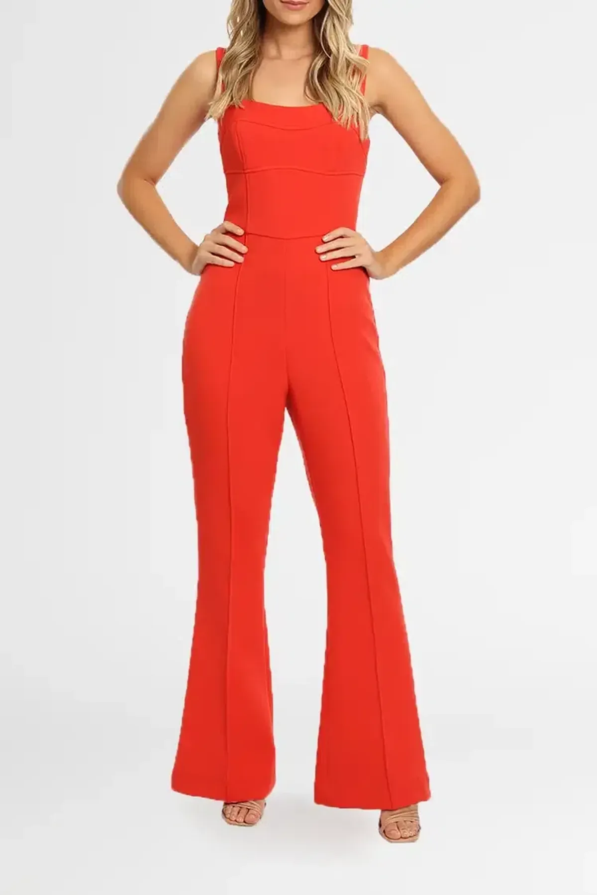 Rebecca Vallance Lamour Jumpsuit in Red Size 10 - Image 1