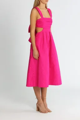 Rebecca Vallance Frenchy Cut Out Midi Dress in Pink Size 6 for rent on The Volte - image 2