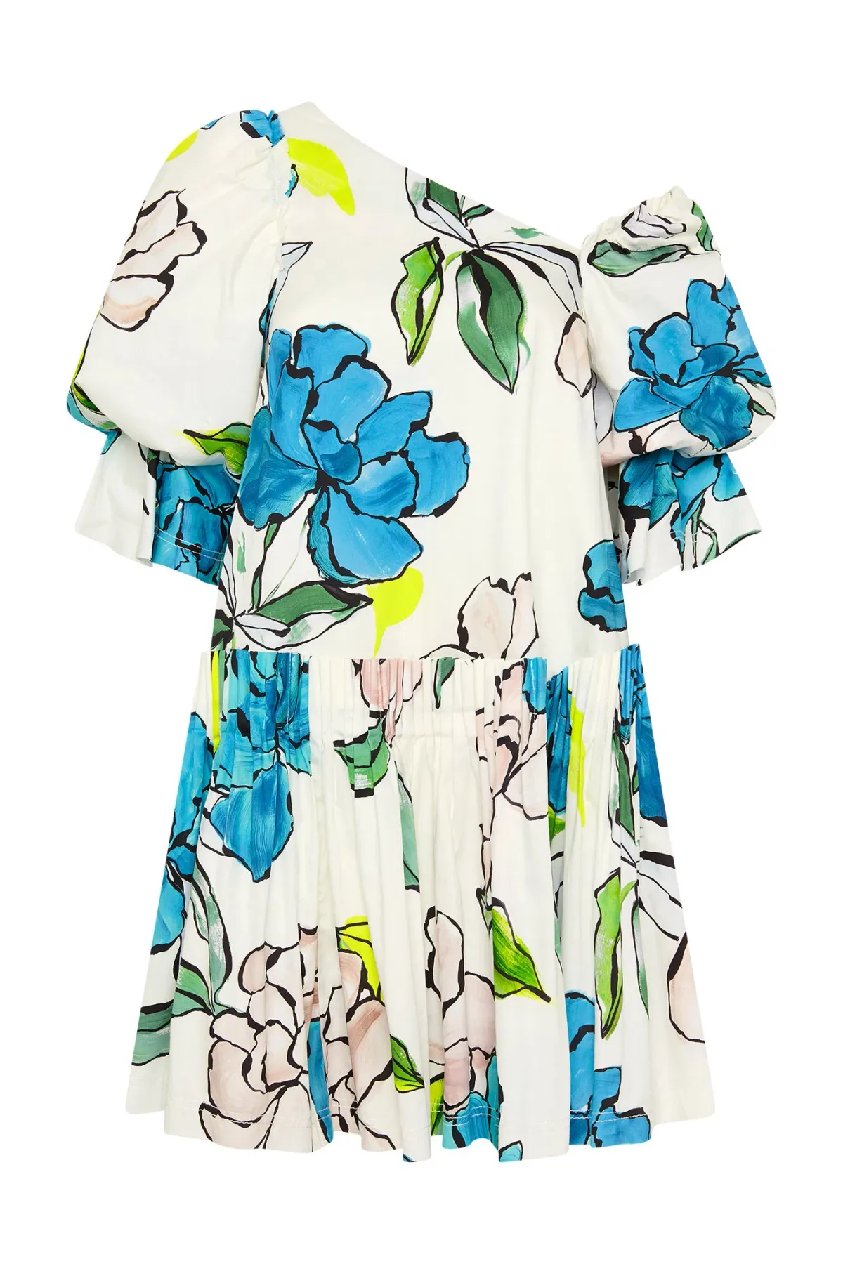 Aje Cy Off Shoulder Smock Mini Dress Cool Camelia Floral Print Size 10 - Image 4