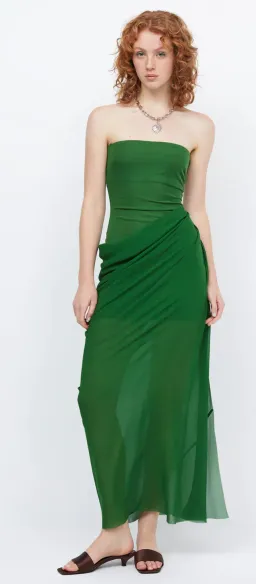 Bec & Bridge Aida Draped Maxi Dress Pine Green Size 8 for rent on The Volte - image 4