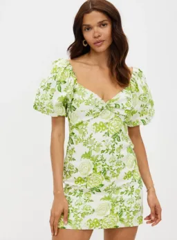 Aera - Twist Front Linen Mini Dress- Size 12 for rent on The Volte - image 1