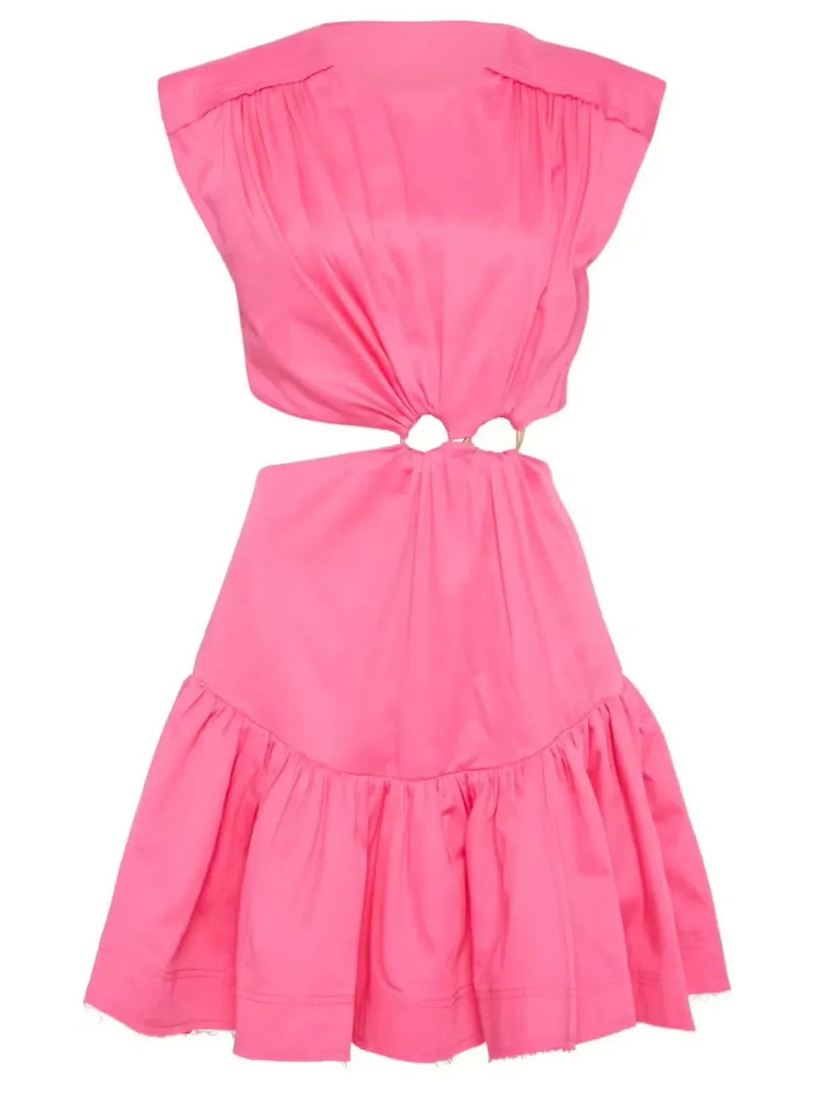 Aje Solstice Cut Out Ring Flip Mini Dress Hot Pink Size 8 - Image 5