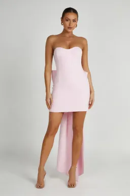 Meshki Meredith Strapless Bow Mini Dress Blush Pink Size 12 for rent on The Volte - image 1