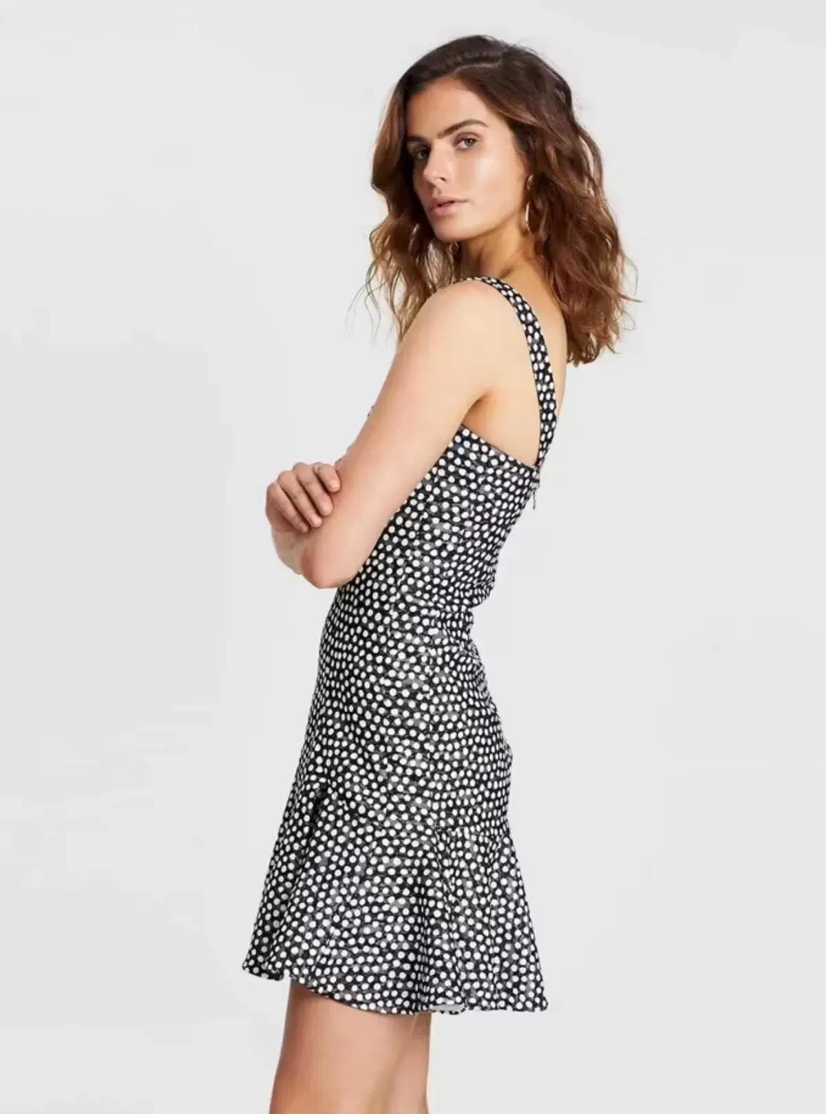 By Johnny Spotty Dotty Hem Mini Dress Print Size 10 - Image 4