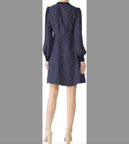 Kate Spade New York Lips Crepe Long Sleeve Mini Dress in Navy Blue Size 6 for rent on The Volte - image 3