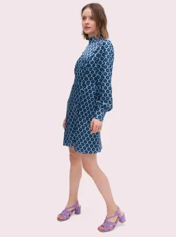 Kate Spade New York Flower Silk Mini Dress Blue Size 6 for rent on The Volte - image 1