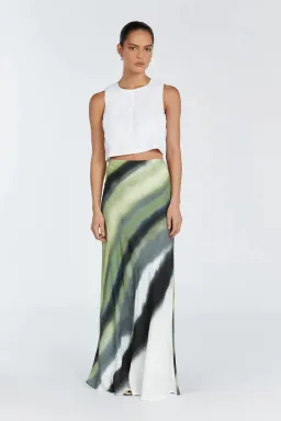 Dissh Athena Slip Maxi Skirt Green Multi Size XS for rent on The Volte - image 1