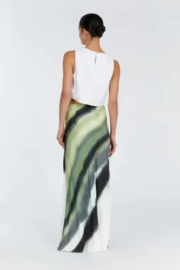 Dissh Athena Slip Maxi Skirt Green Multi Size XS for rent on The Volte - image 3