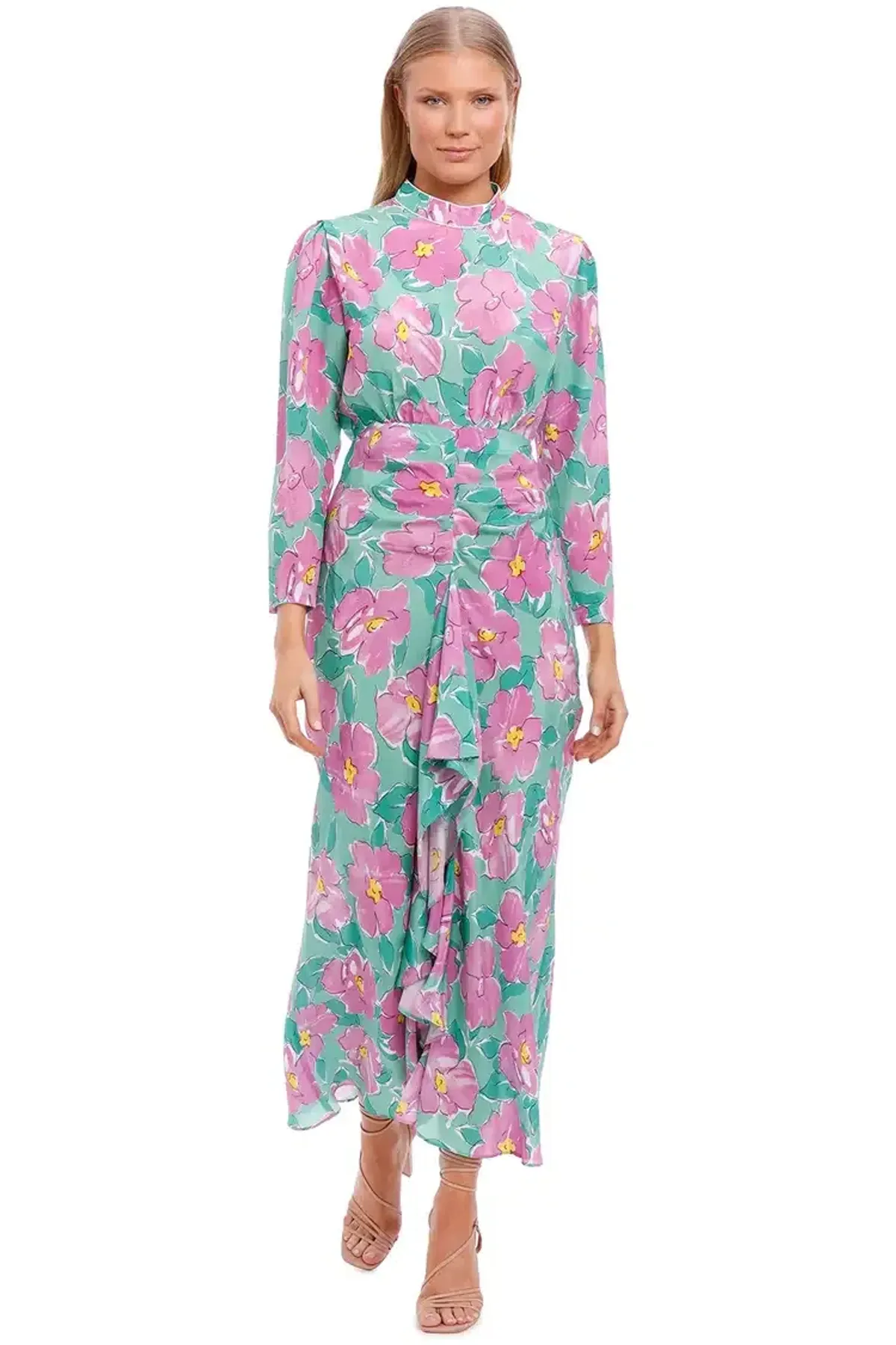 Rixo London Cherie High Neck Maxi Dress Floral Size 14 - Image 4