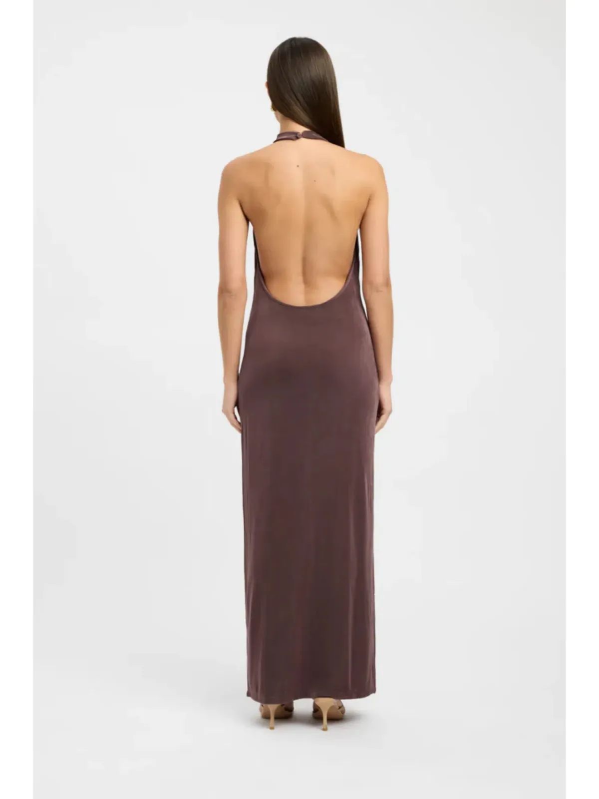 Kookai Erica Halter Maxi Dress Brownie Size 34 / AU 6 - Image 3