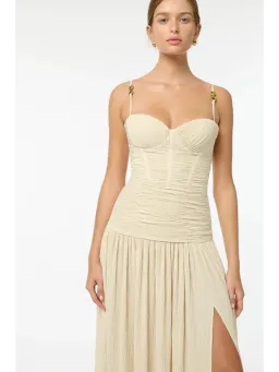 Manning Cartell Double Time Pleat Dress Nougat Size AU 10 for rent on The Volte - image 3