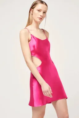 Michael Lo Sordo Luna Cut Out Crystalline Bias Mini Dress White Size 12 for rent on The Volte - image 3