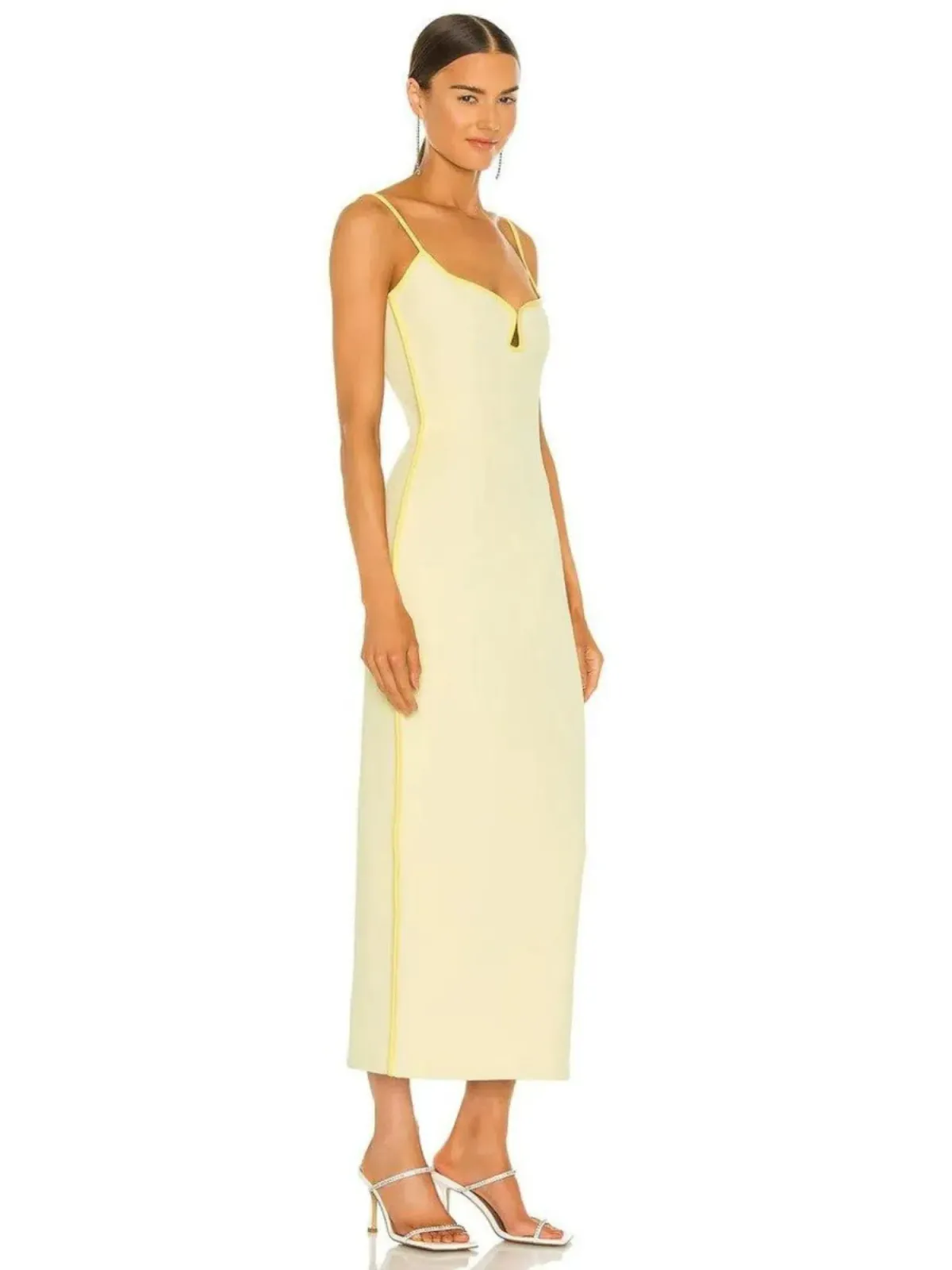 Paris Georgia Marlo Midi Dress Yellow Size S/ AU 8 - Image 2