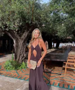 One Mile Sammy Maxi Dress in Brown Size AU 8 for rent on The Volte - image 4