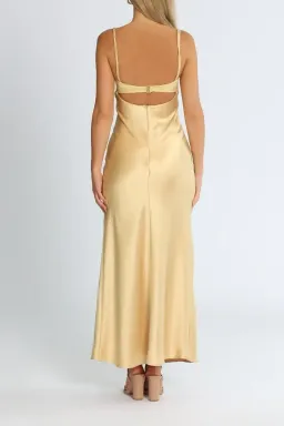 Bec & Bridge Carrie Maxi Dress in Yellow Champagne Size 6 for rent on The Volte - image 3