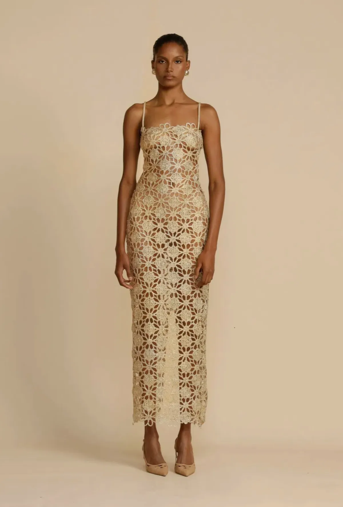 Arcina Ori Kendra Dress Gold Size 8 - Image 2