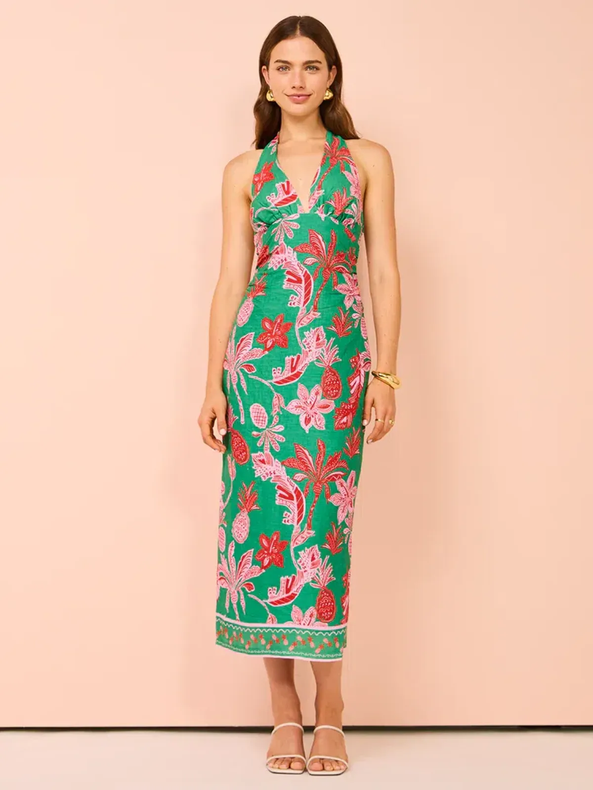 Ownley Kara Midi Dress In Pineapple Print Size S / AU 8 - Image 2