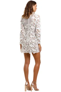 Self Portrait 3D Floral Mini Dress in White Size 10 for rent on The Volte - image 3