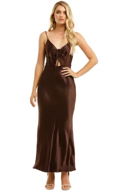 Shona Joy Wright Ruched Bias Slip Dress in Espresso Size 6 for rent on The Volte - image 4
