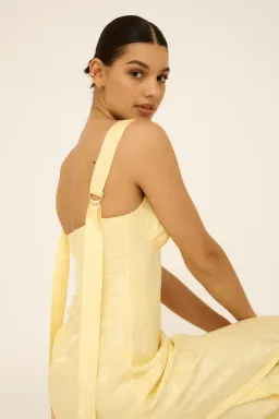 Roame Eiden Midi Dress in Limonchello Marma Size 3 / AU 12 for rent on The Volte - image 3