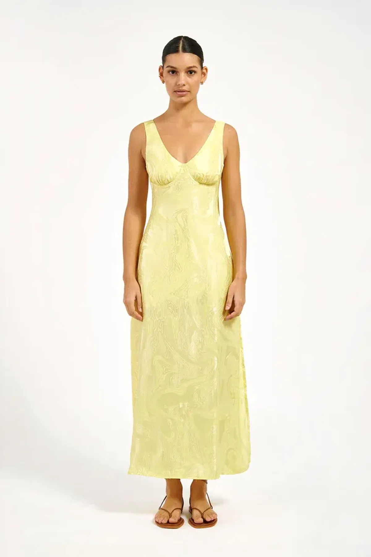 Roame Eiden Midi Dress in Limonchello Marma Size 3 / AU 12 - Image 1