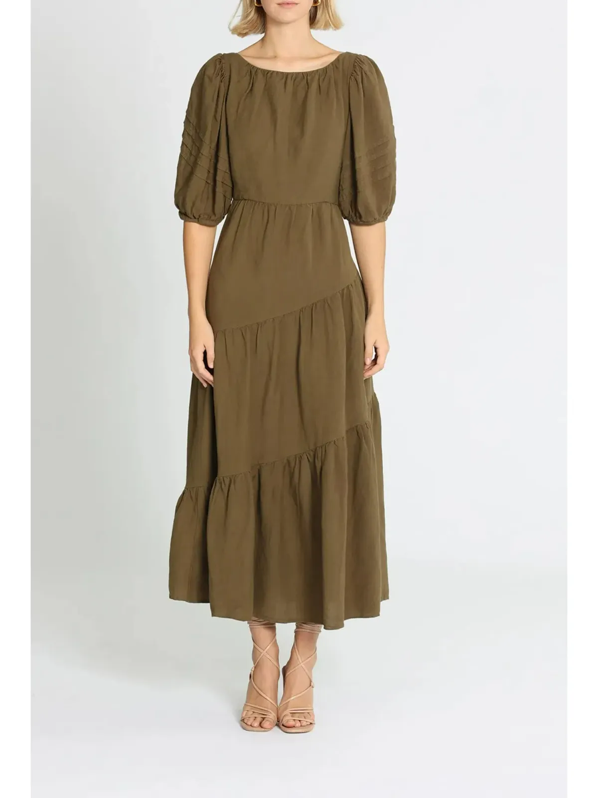 Shona Joy Juliana Midi Dress in Khaki Size AU 6 - Image 1