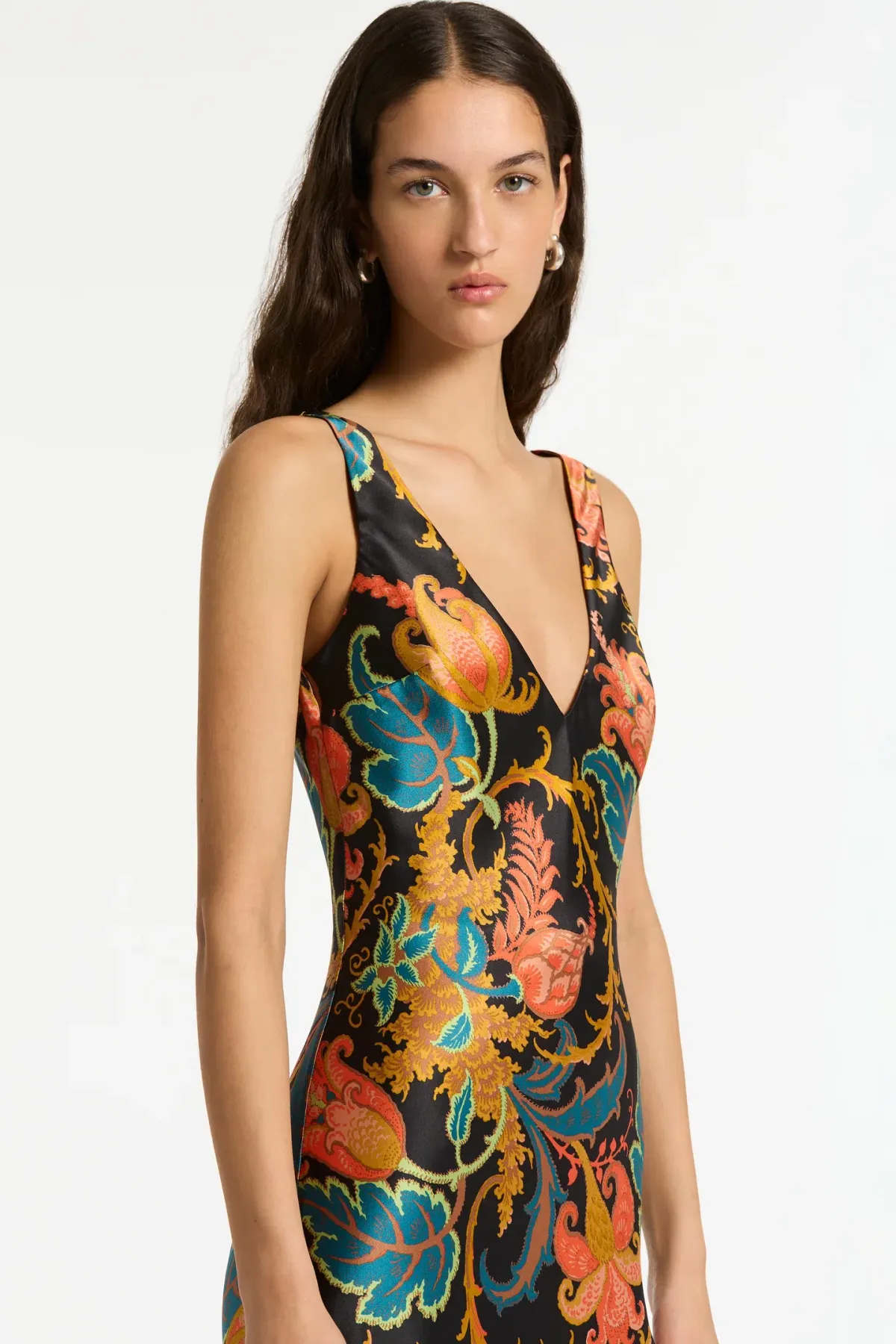 Sir The Label Artiste V Neck Slip Dress In Deschamps Print Size 8 - Image 5