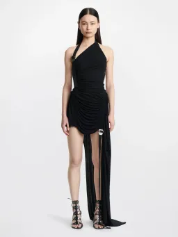 Dion Lee Safety Slider Gathered Mini Dress Black Size M/ 10  for rent on The Volte - image 3