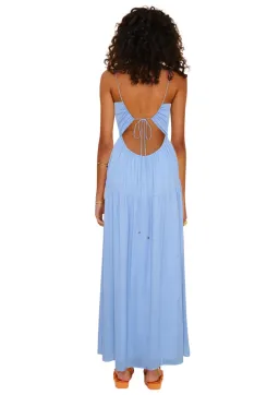 Suboo Aura Strappy Halter Tie Front Maxi Dress Cornflower Size AU 10 for rent on The Volte - image 2