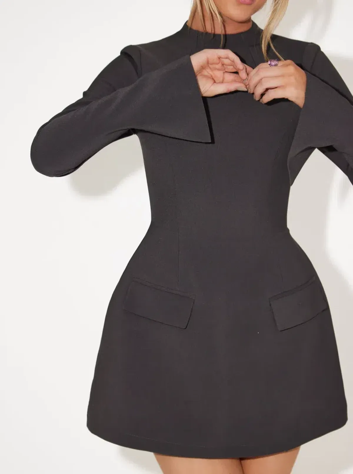 Odd Muse The Ultimate Muse Split Sleeve Mini Dress Slate Grey Size 14 - Image 4