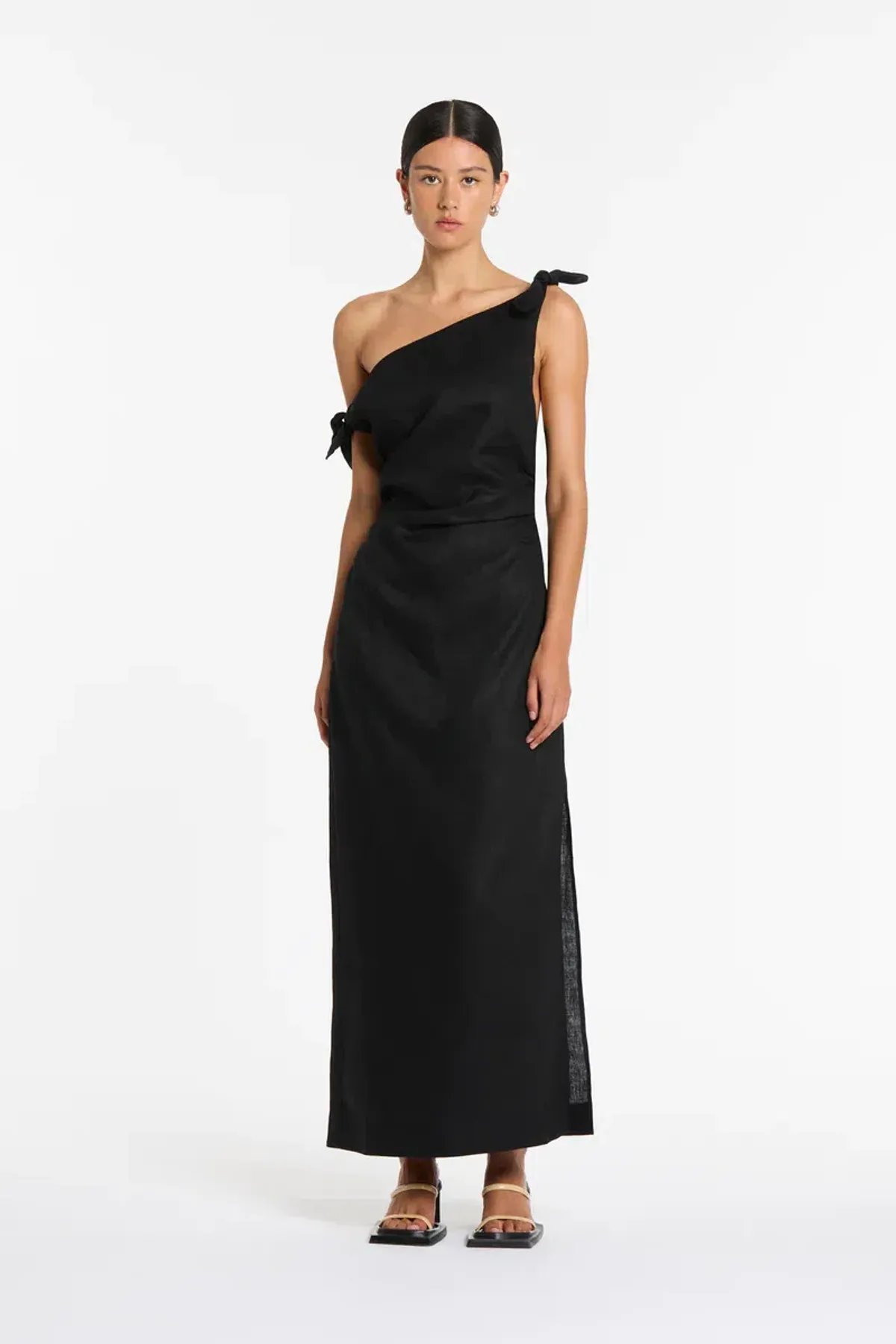 Sir The Label Bettina Off Shoulder Dress In Black Size 12 - Image 1