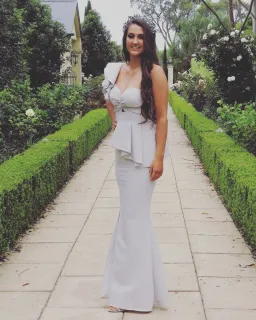 Sheike Grace Maxi Dress Oyster Size 16  for rent on The Volte - image 2