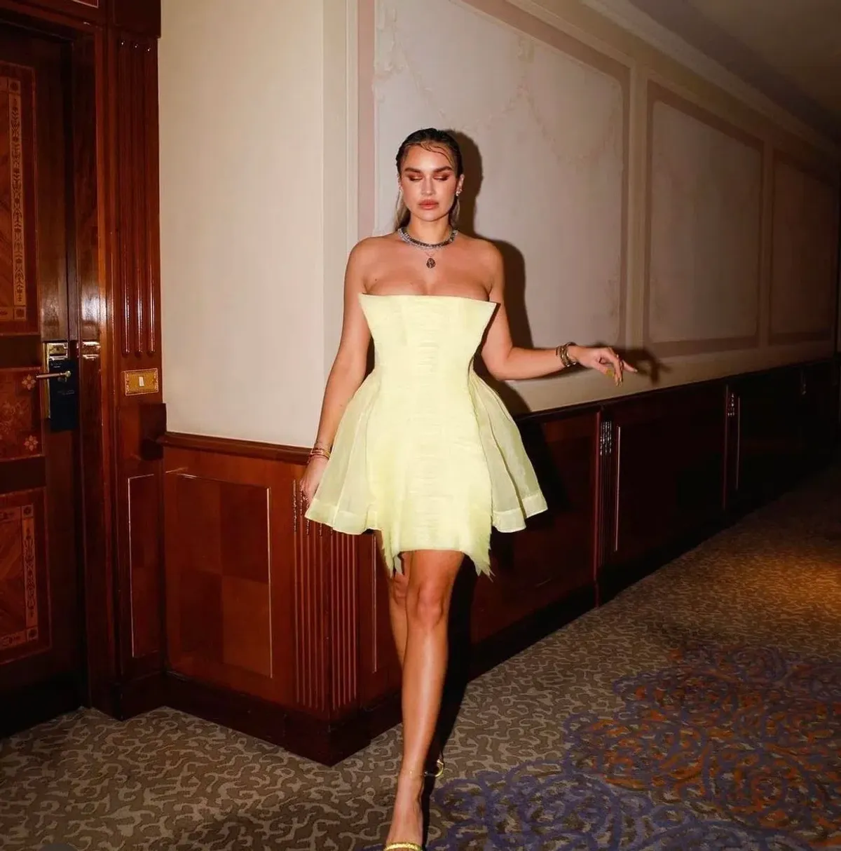 Aje Astrid Mini Dress Yellow Size 10 - Image 1