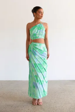 Sabo Zaco Jaliyah Dress Blue Gerbera Multi Size Medium/AU 10 for rent on The Volte - image 1