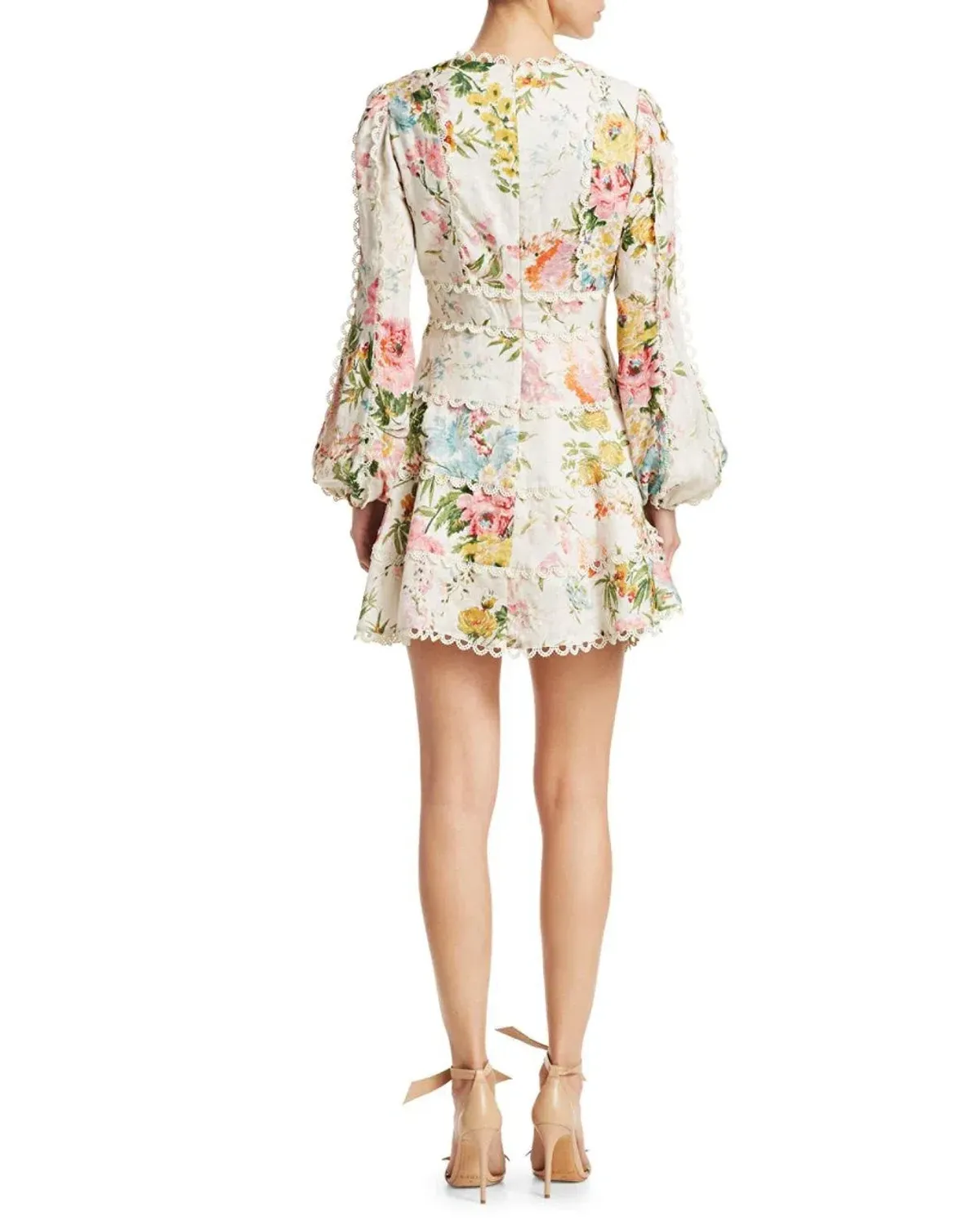 Zimmermann Heathers Flounce Mini Dress Floral Print Size 8 - Image 3