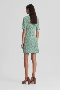 Scanlan Theodore Knit Shirt Dress Turquoise Size XS/ AU 6 for rent on The Volte - image 7