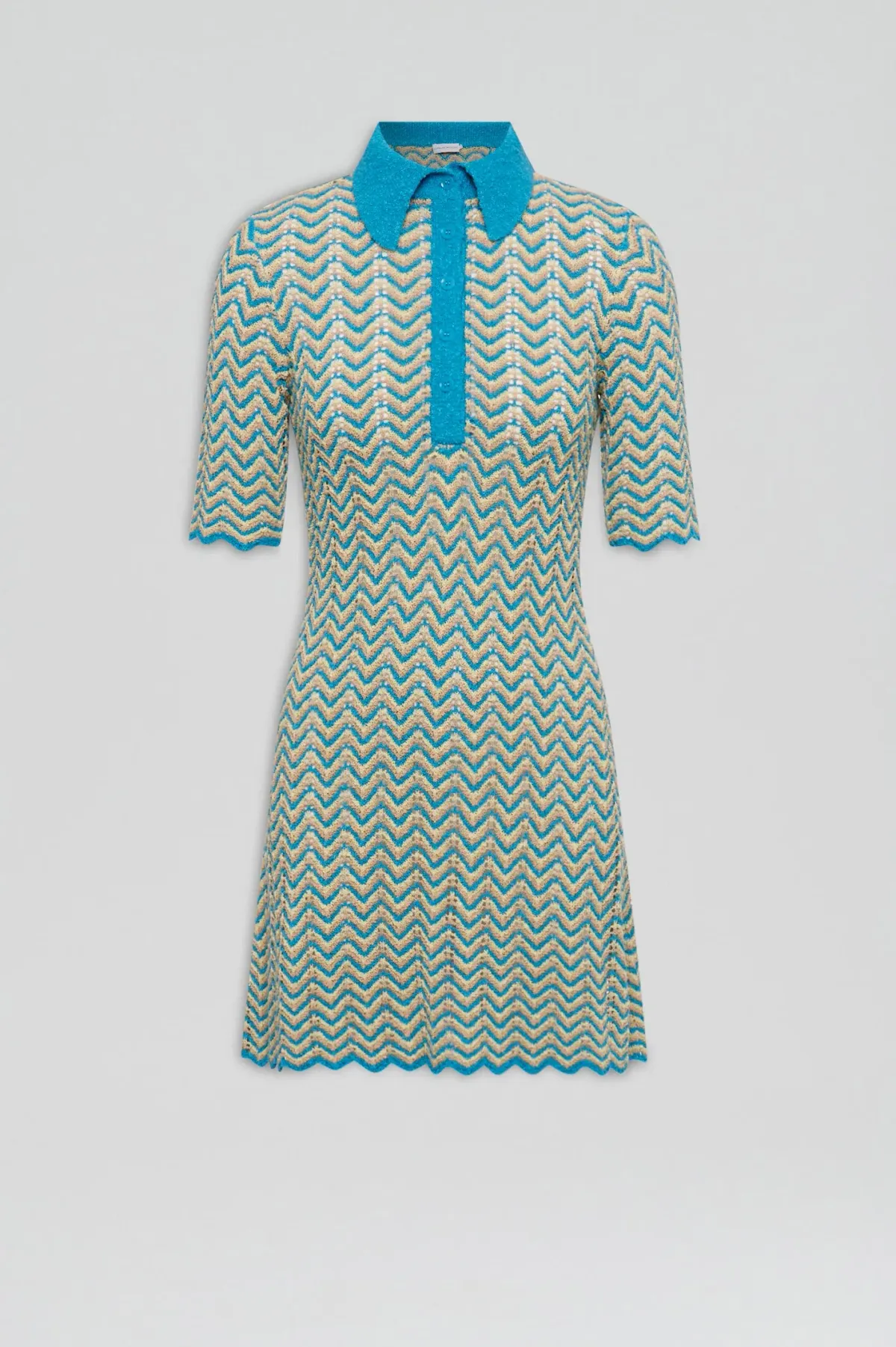 Scanlan Theodore Knit Shirt Dress Turquoise Size XS/ AU 6 - Image 8