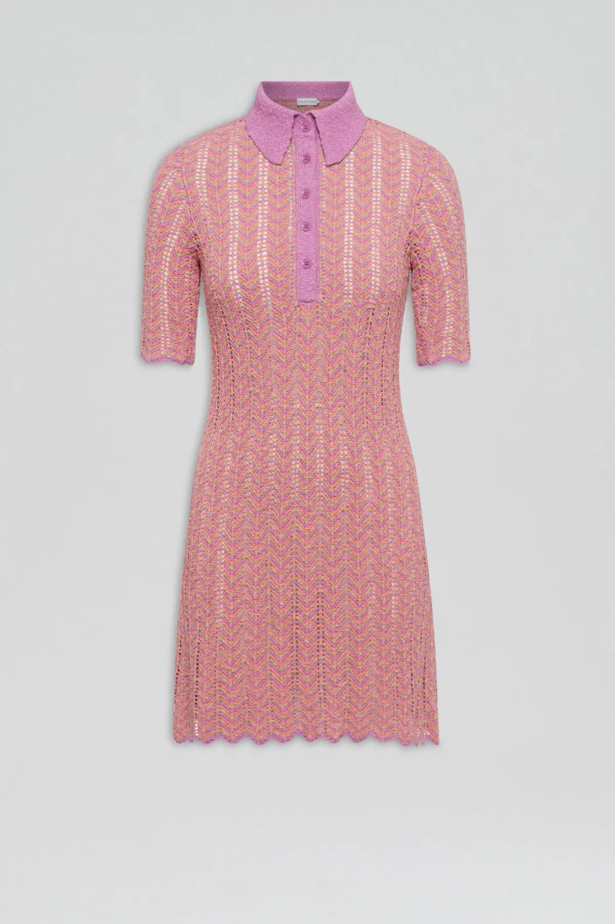 Scanlan Theodore Knit Shirt Dress Pink Size XS/ AU 8 - Image 8