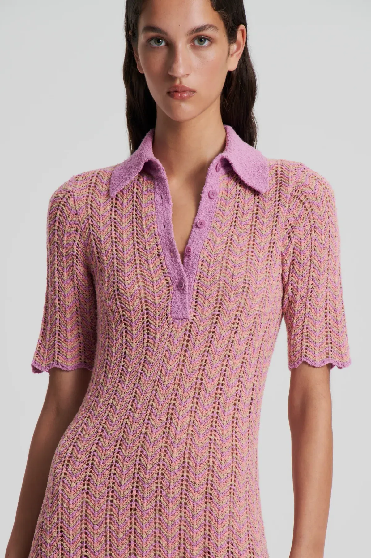 Scanlan Theodore Knit Shirt Dress Pink Size XS/ AU 8 - Image 5