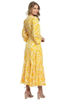 Rebecca Vallance Limoncello Long Sleeve Midi Dress Yellow Size 10 for rent on The Volte - image 4