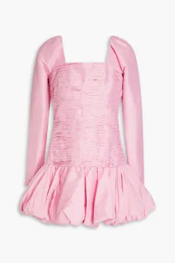 Aje Bijou Ruched Long Sleeve Mini Dress in Bonbon Pink Size 12 for rent on The Volte - image 3