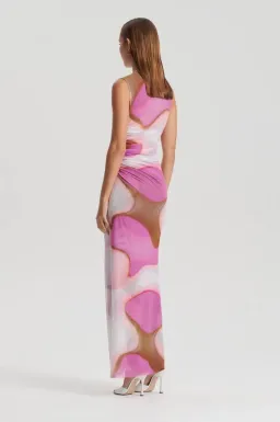 Scanlan Theodore Italian Watercolour Dress Pink Tan Size 10 for rent on The Volte - image 3