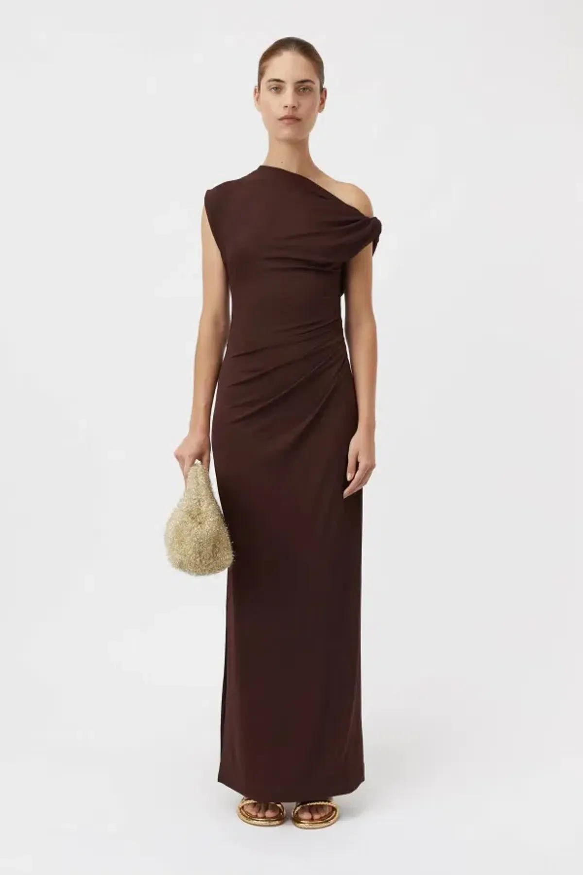 Camilla and Marc Annalise Draped Maxi Dress in Chocolate Brown Size 8 - Image 1