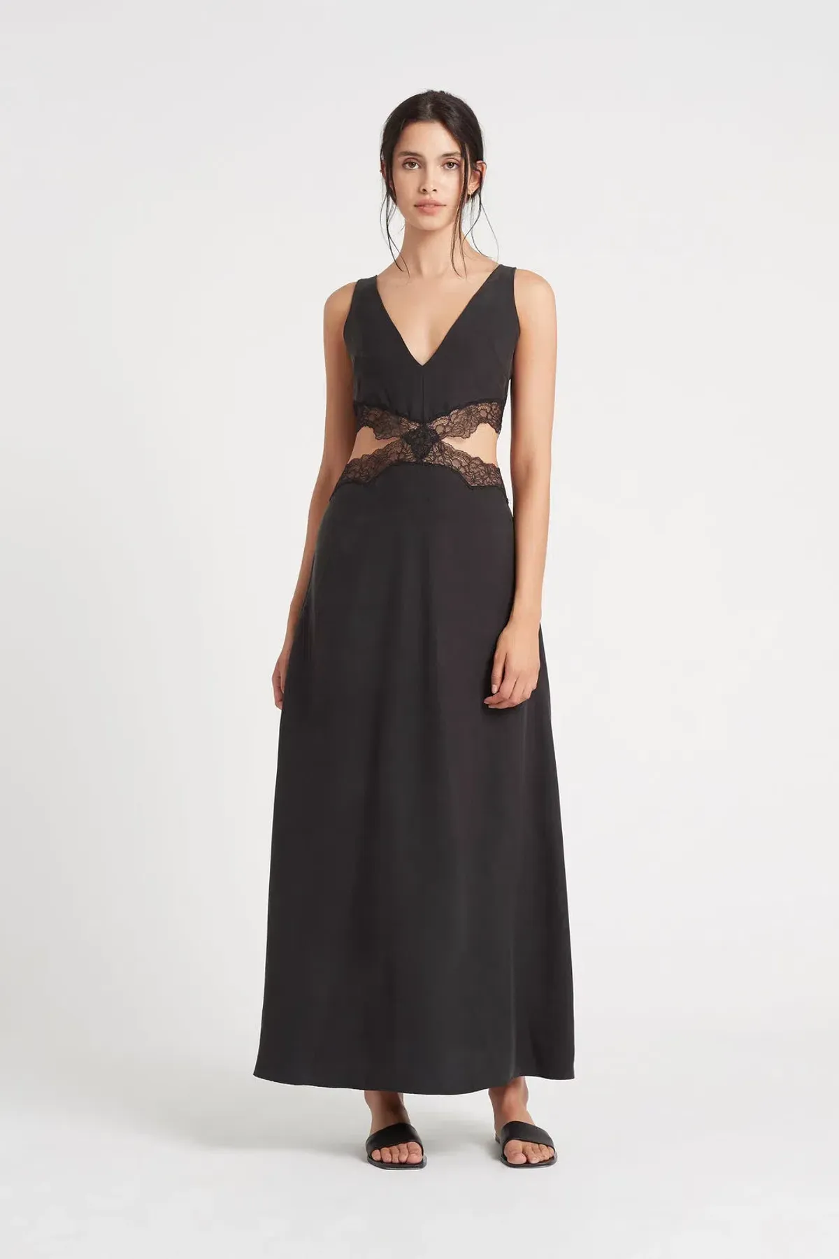 Sir the Label Alma Silk Cut Out Dress Black Size 3 / AU 12  - Image 1