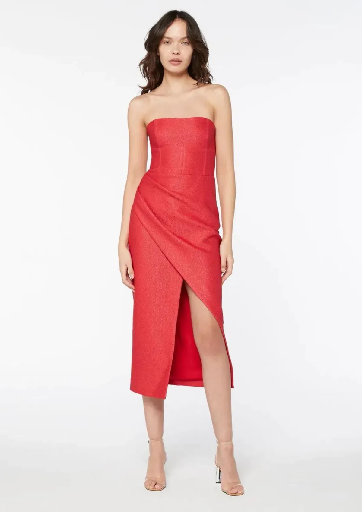Manning Cartell Heart's Desire Strapless Midi Dress Red Size 8 - Image 1
