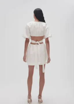 Aje Mimosa Cut Out Mini Dress Ivory Size 16 for rent on The Volte - image 3