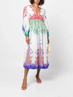 Zimmermann Nina Plunge Midi Dress Multi Size 0P / AU 6 for rent on The Volte - image 1