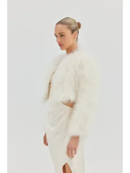 Bubish Luxe Bridal Manhattan Crop Jacket in Ivory Size XS / AU 6 for rent on The Volte - image 2