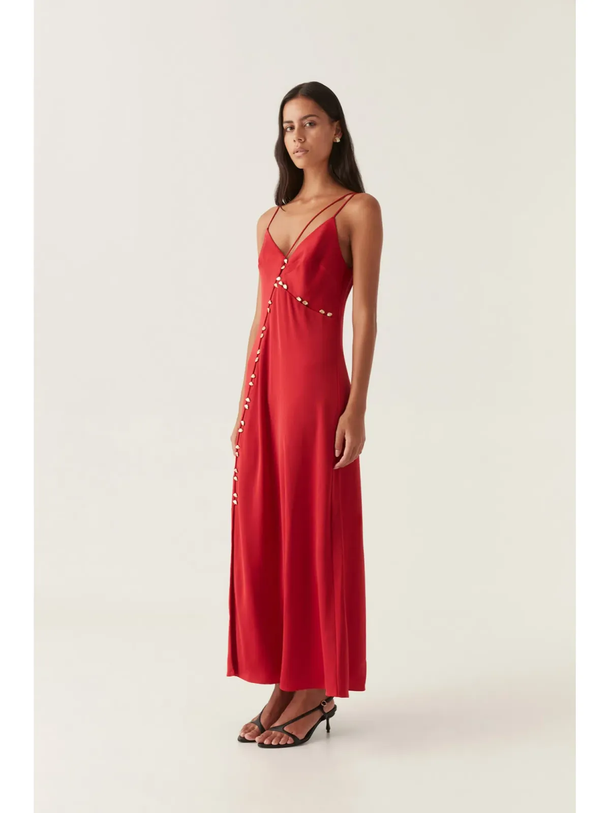Aje Riddle Button Down Maxi Dress in Scarlet Red Size AU 8 - Image 2