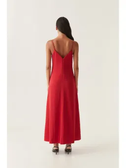 Aje Riddle Button Down Maxi Dress in Scarlet Red Size AU 8 for rent on The Volte - image 4